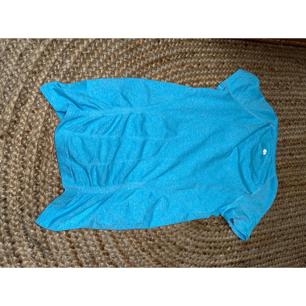 Athleta ruched seamless workout shirt in blue size xs - Picture 4 of 5